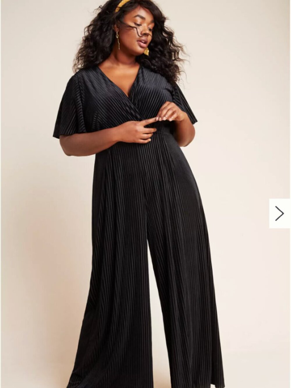 HUTCH Paulina Velvet Flowy Rib Wide Leg Classy Jumpsuit Black 12/XL $180